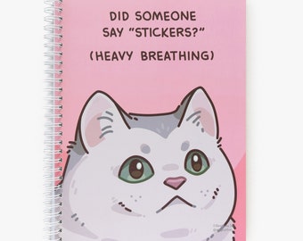 LG Heavy Breathing Cat Reusable Sticker Book