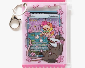Cherry 'Possum Photo Card Holder Keychain