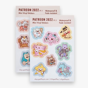 Patreon 2022 Mini Vinyl Sticker Sheets