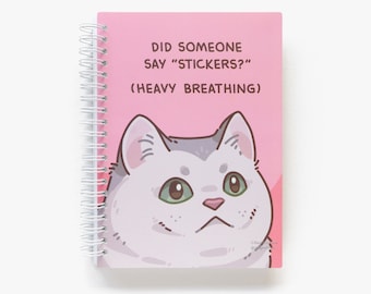 MD Heavy Breathing Cat Reusable Sticker Book