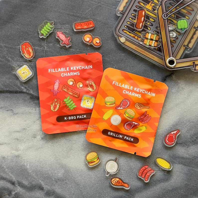 BBQ Grill Fillable Keychain Charms Blind Booster Packs - Etsy