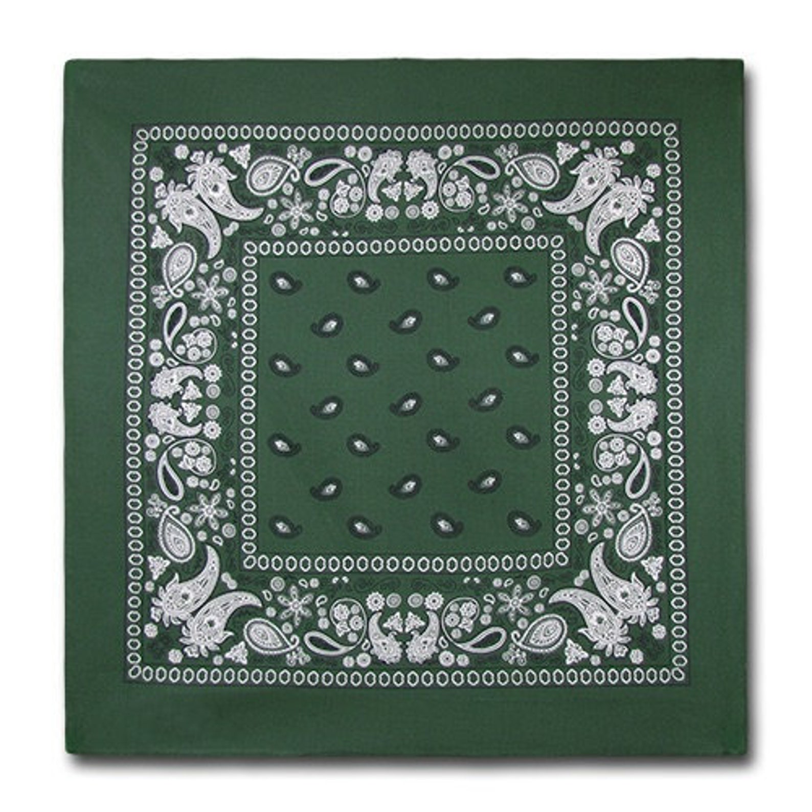 Bandanas Pack of 12 Forest Green Paisley Pattern Bulk Etsy