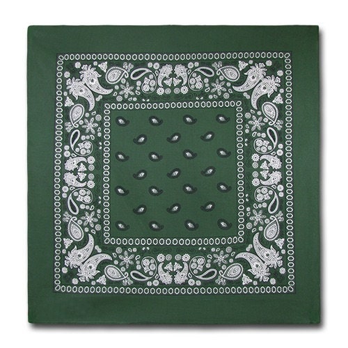 Bandanas Pack of 12 Forest Green Paisley Pattern Bulk | Etsy