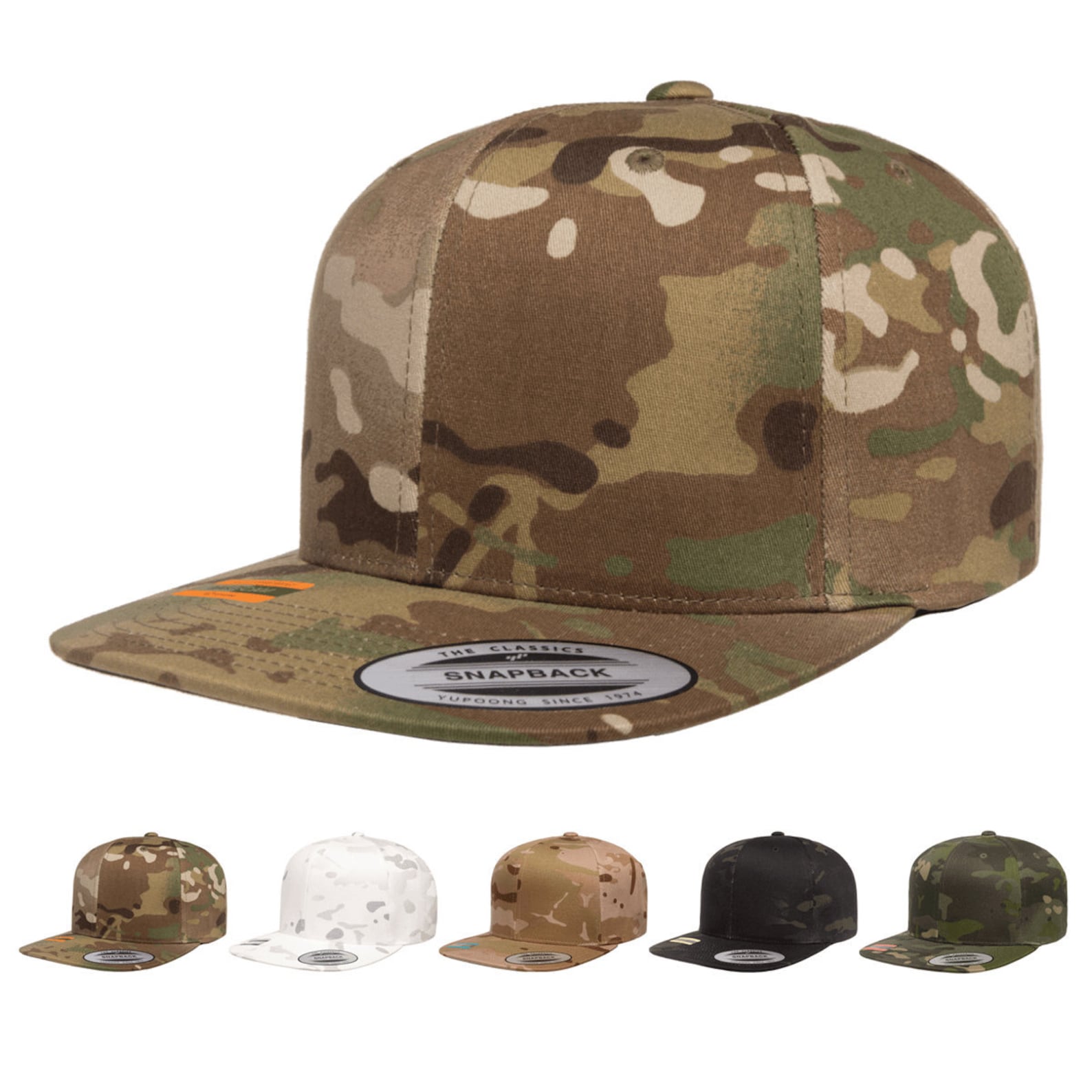 Yupoong 6089MC MultiCam Camo Snapback Cap Flat Bill Hat Etsy