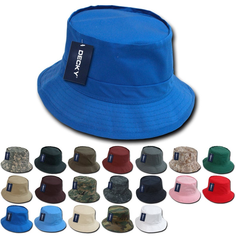 Lot of 12 Fisherman/'s Hats Bucket Caps Decky 450 Bulk Bucket Hats Blank Fisherman Hats