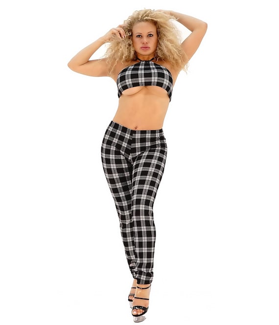 plaid crop top and pants