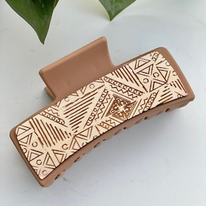 Abstract Aztec Patterned Hair Claw Clip