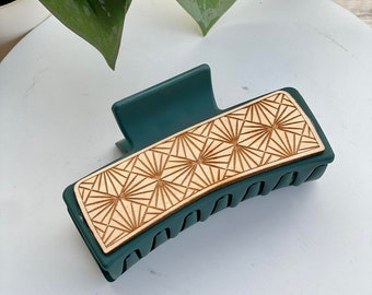 Art Deco Patterned Hair Claw Clip