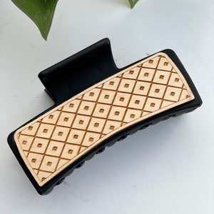 Blocks of Diamonds Patterned Hair Claw Clip