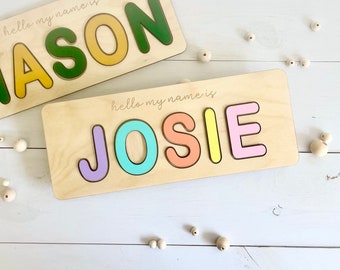 Kids Custom Wood Name Puzzle, Wood Toy, First or Second Birthday Gift, Christmas Gift, Personalized Toddler Puzzle