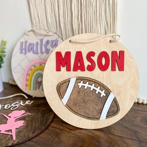 Kid's Name Sign, Baby Shower, Birthday, Personalized Round plaque, Customize Wood Baby Sign, 3D Letters,