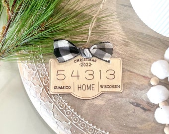 Zip Code Christmas Ornament, Family Home Christmas Ornament, Personalized Family Ornament, Realtor Closing Gift for Seller, Holiday Gift