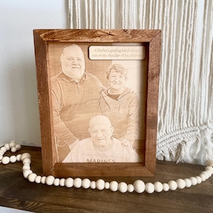 Engraved Wood Photo | engraved photo on wood, custom wood photo, engraving on wood, wood portrait, personalized gift, wedding family pets