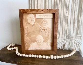 Engraved Wood Photo | engraved photo on wood, custom wood photo, engraving on wood, wood portrait, personalized gift, wedding family pets