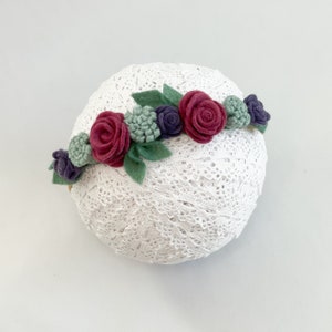 Lyla Floral Crown, Autumn Floral Crown, Felt Flower Headband, Baby Headband, Newborn Headband, Baby Flower Crown, Felt Flowers