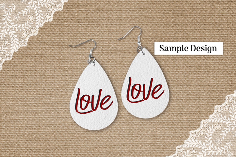 Vinyl Earrings Mockup Set Faux Leather Earring Mock Up SVG