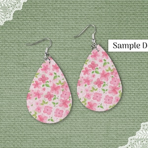 Vinyl Earrings Mockup Set, Faux Leather Earring Mock Up, SVG and Sublimation Mock-Up, JPG and Photoshop PSD Smart Object image 3