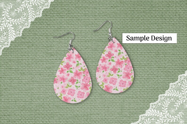 Vinyl Earrings Mockup Set, Faux Leather Earring Mock Up, SVG and Sublimation Mock-Up, JPG and Photoshop PSD Smart Object image 3