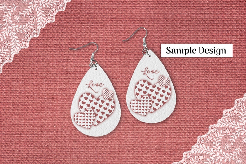 Vinyl Earrings Mockup Set Faux Leather Earring Mock Up SVG