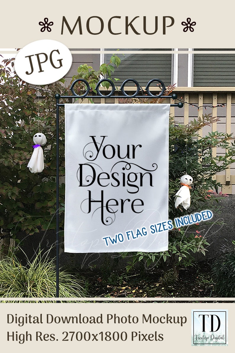 Download Halloween Yard Flag Mockup Garden Flag Mockup for SVG or ...