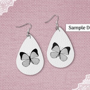 Vinyl Earrings Mockup Set, Faux Leather Earring Mock Up, SVG and Sublimation Mock-Up, JPG and Photoshop PSD Smart Object image 2