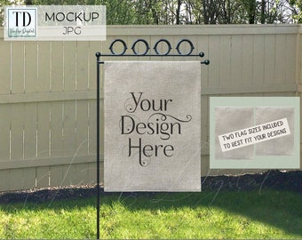 Burlap Flag Mockup per SVG o Sublimation Designs, Giardino Burlap Bandiera Mockup, Yard Bandiera JPG Mock-Up