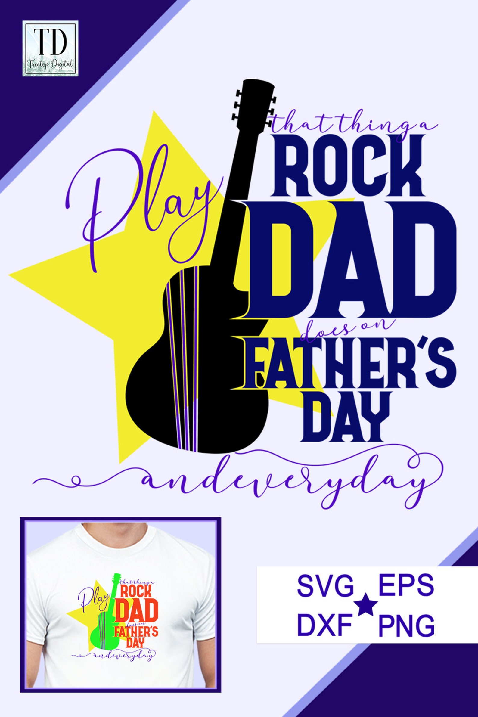 Rock Dad Father's Day Design Father's Day Guitar - Etsy