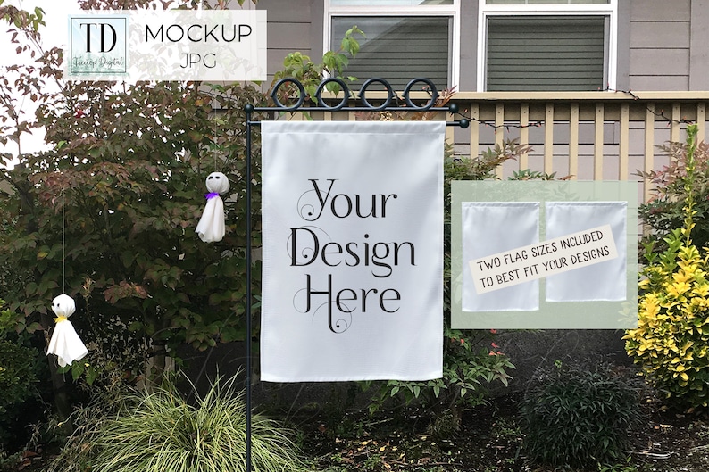Download Halloween Yard Flag Mockup Garden Flag Mockup for SVG or ...