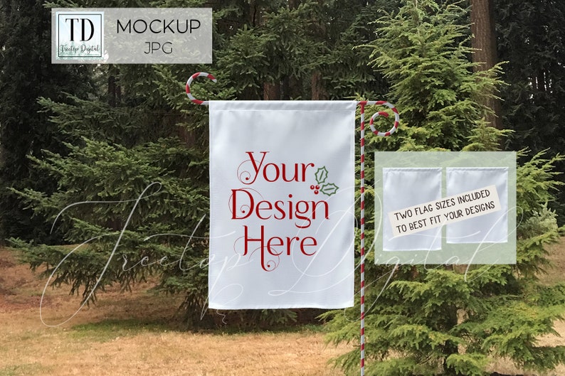 Download Yard Flag Mockup for Winter Garden White Flag Mockup for ...