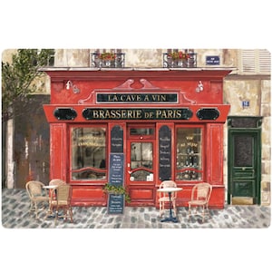 Set of 2 French Placemat-French Design Placemats-French Placemats-Placemats-Set of Placemats-Set of Parisian shops Placemats