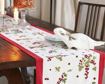 Gooseberry French Hand Painted Table Runners- Colorful Table Runners- Boutique Runners- French Runner-French Table Runner-