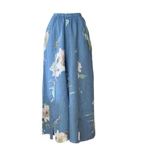 Linen Pants-Linen outfit-Flower Linen Pants-Linen outfit from Italy-Linen Pants from Italy-Linen top from Italy