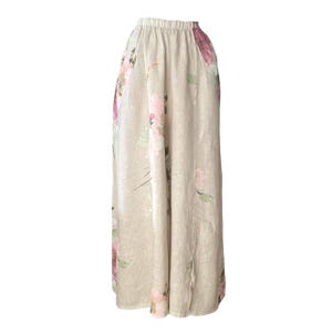 Linen Pants-Linen outfit-Flower Linen Pants-Linen outfit from Italy-Linen Pants from Italy-Linen top from Italy