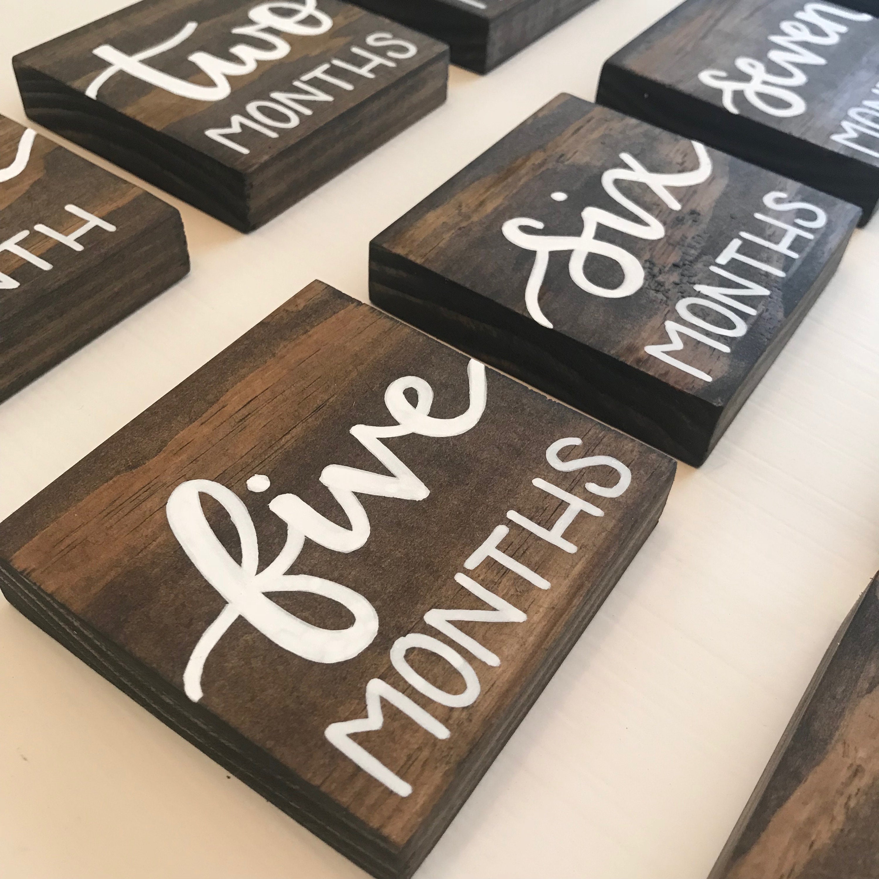 Milestone Blocks Baby Month Blocks Monthly Blocks Baby Etsy