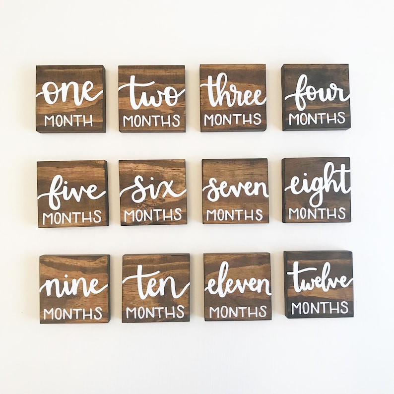 Milestone Blocks Baby Month Blocks Monthly Blocks Baby Etsy