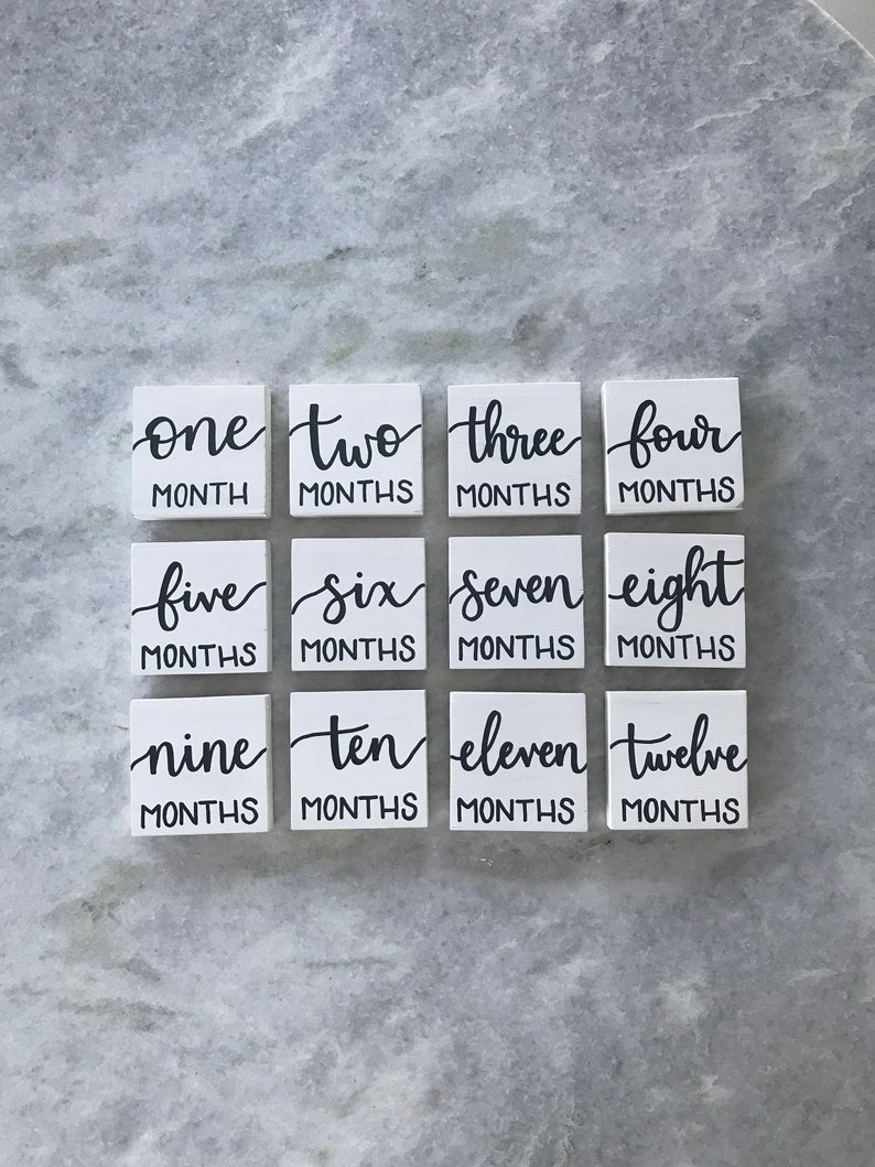 Milestone Blocks Baby Month Blocks Monthly Blocks Baby Etsy