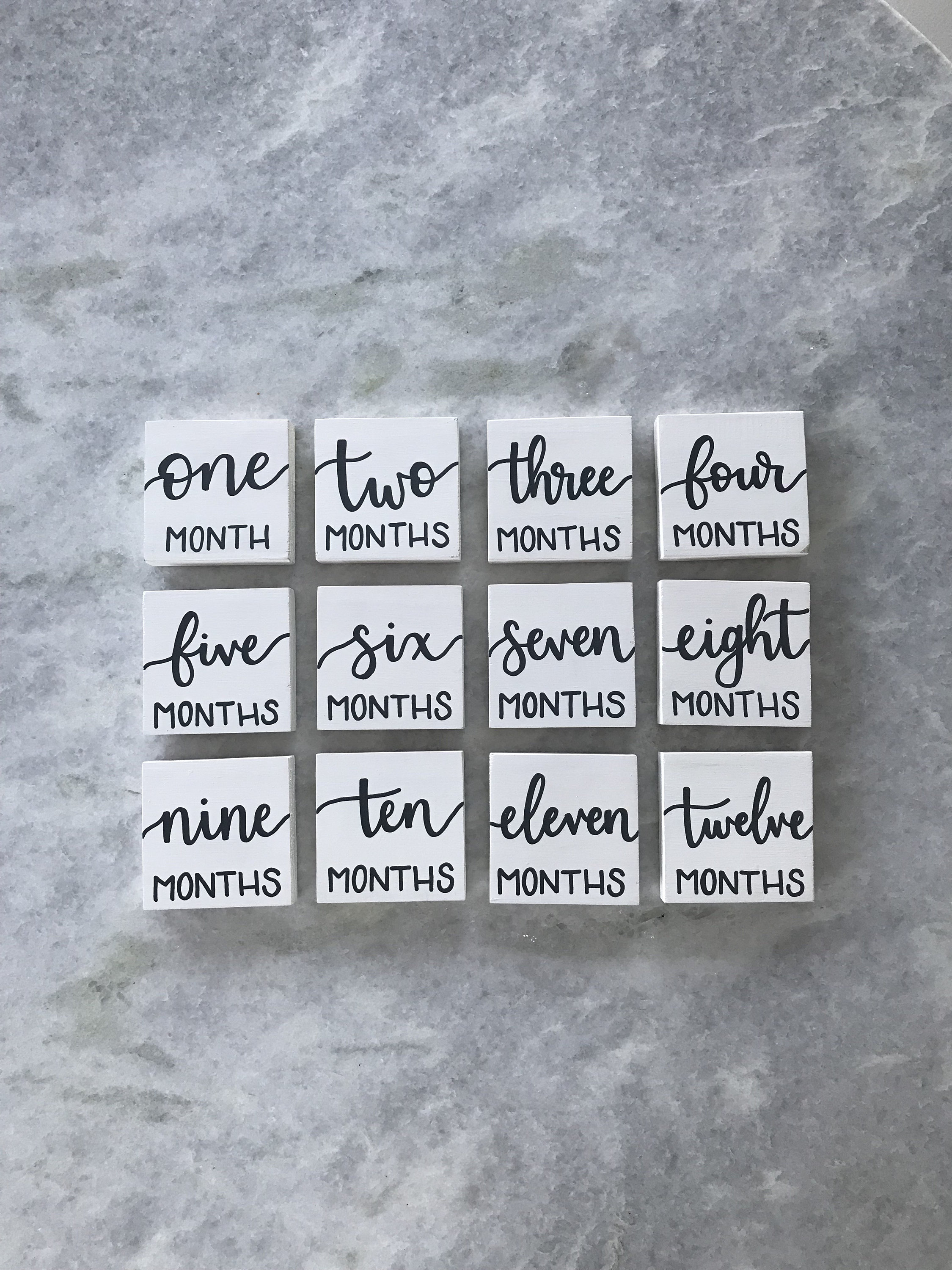 Milestone Blocks Baby Month Blocks Monthly Blocks Baby Etsy