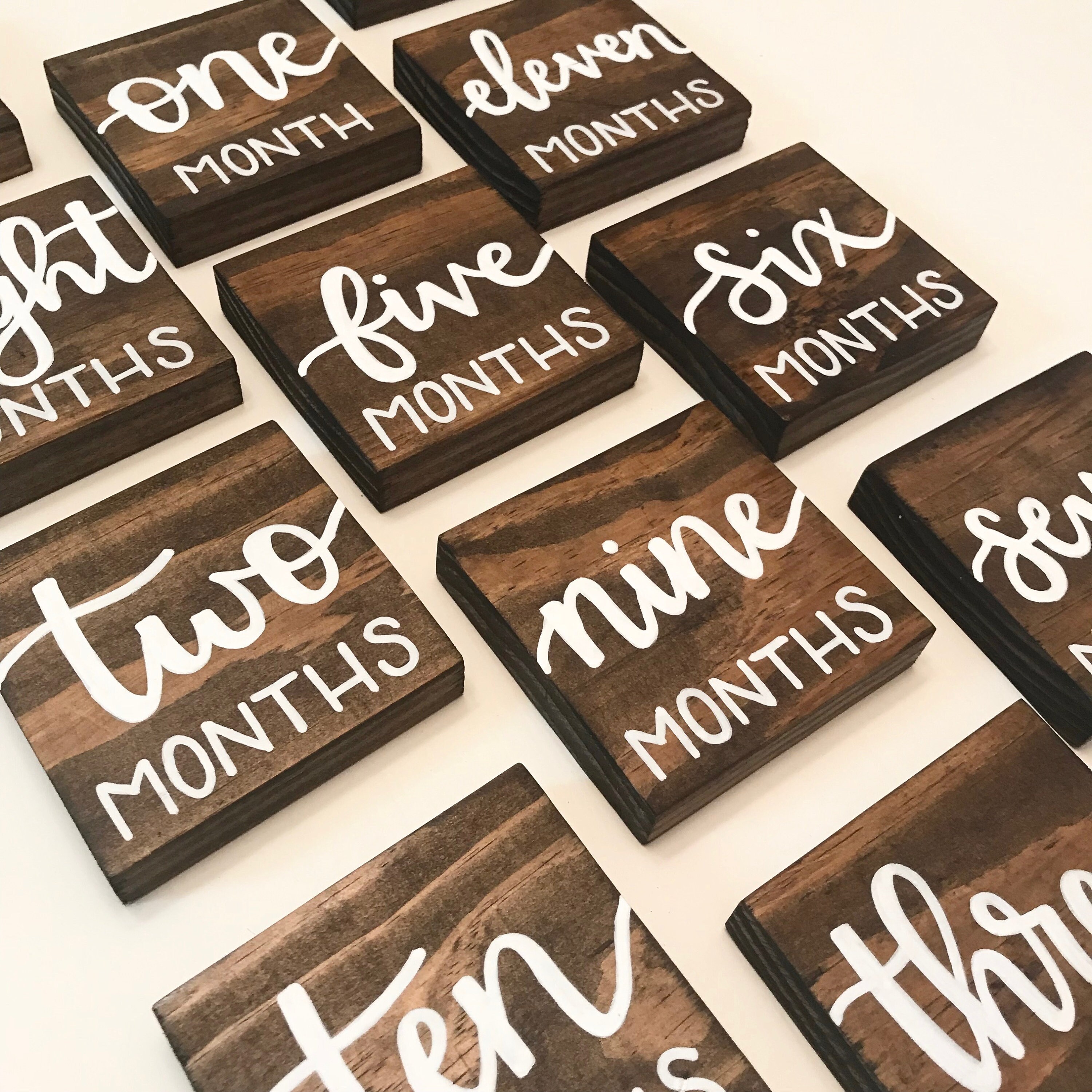 Milestone Blocks Baby Month Blocks Monthly Blocks Baby Etsy