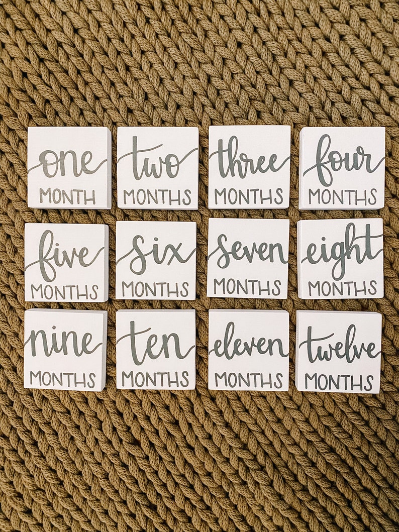 Milestone Blocks Baby Month Blocks Monthly Blocks Baby Etsy