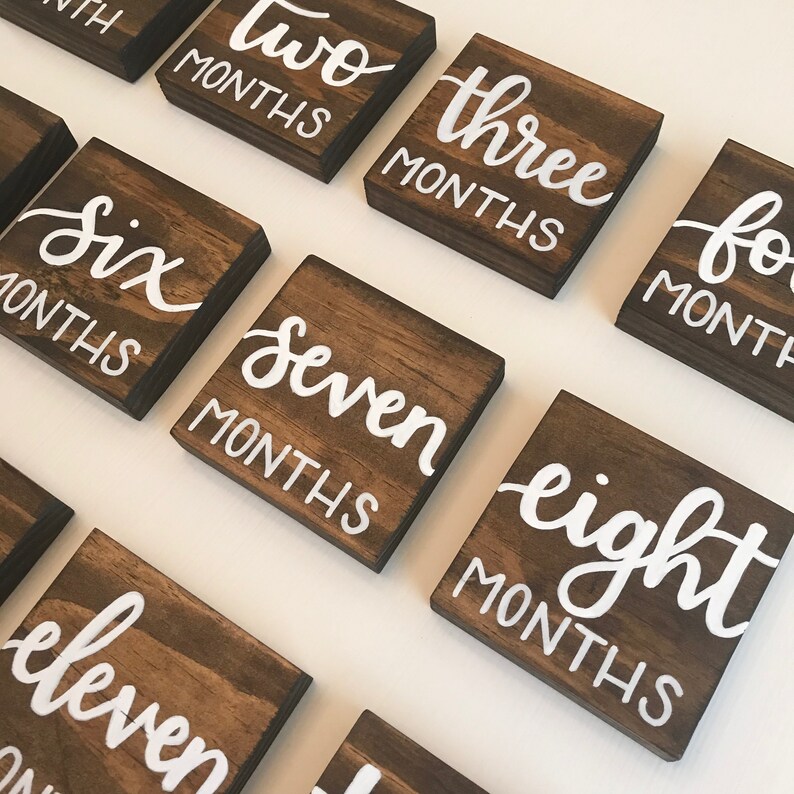 Milestone Blocks Baby Month Blocks Monthly Blocks Baby Etsy