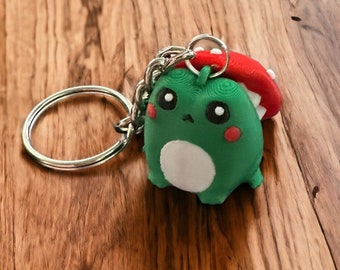 Angry Mushroom Frog Keychain | Cottagecore frog cute aesthetic, 3D printed