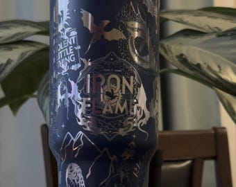 Laser Engraved Dragon Rider Tumbler | 40 oz Stainless Steel Cup