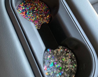 Customizable Glitter Resin Car Coasters