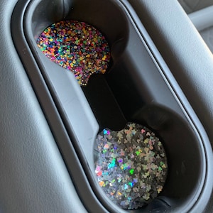 Customizable Glitter Resin Car Coasters