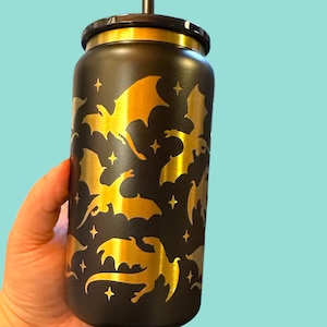 Vaso de acero inoxidable de 16 oz con grabado de dragones voladores / Vaso aislado / Regalos para nerds / Vasos para nerds