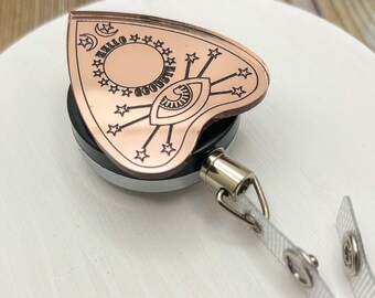 Porta credencial con planchette de espejo / Porta credencial para nerds y geeks para enfermeras y profesores