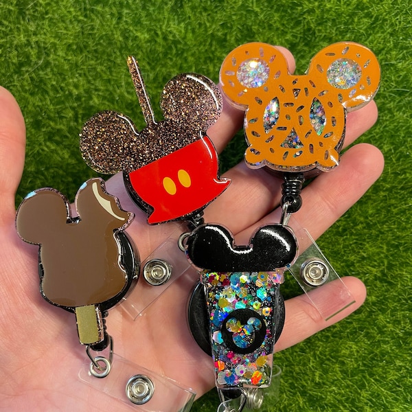 Mouse Park Snacks Badge Reels | Nerdy and Geeky Badge Reels for Nurses, Teachers