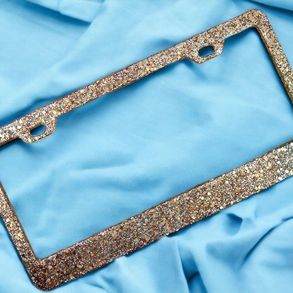 Customizable Glitter Resin License Plate Frame