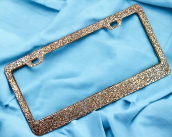 Customizable Glitter Resin License Plate Frame