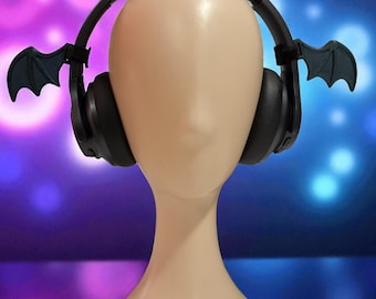 Black Bat Wings Headphone Accessories | Bat Wings | Gothic Aesthetic | Headphone accessories | Cosplay Accessories